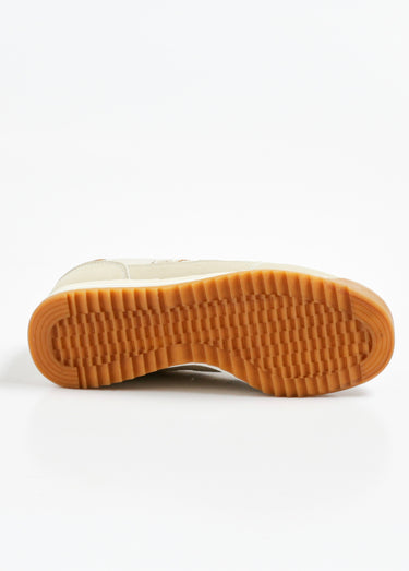 Baskets compensées aspect daim Beige
