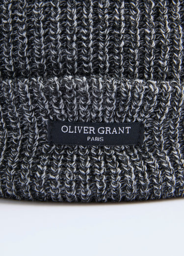 Bonnet en maille côtelée à revers Gris