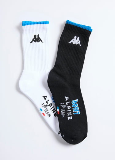Lot de 2 Chaussettes à côtes Alpine Blanc / Noir