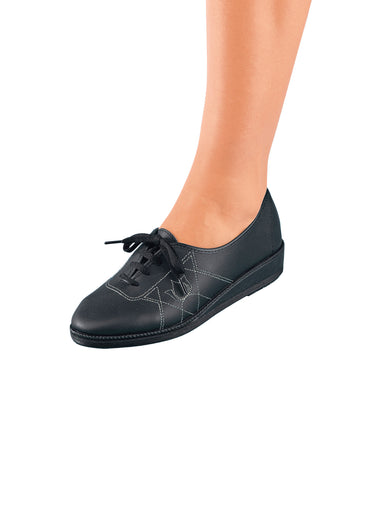 Derbies lacées largeur confort cuir Noir