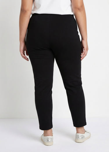 Legging court uni ceinture élastiquée Noir