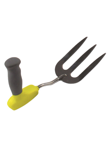 Fourche à main inox poignée ergonomique Gris/Jaune