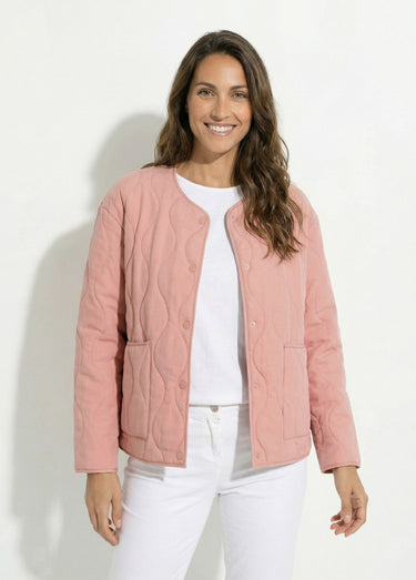 Veste matelassée zippée sans col Terracotta