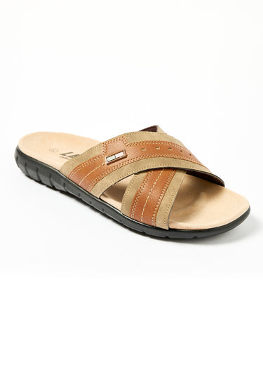 Mules brides croisées semelle confort Camel