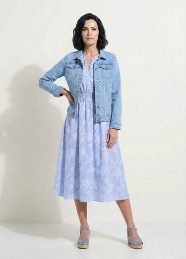 Veste en jean coupe droite stretch Bleu Clair