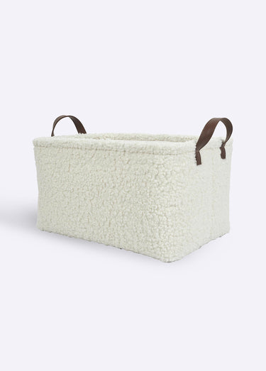 Paniers rangement bouclette, avec anses Blanc bouclette