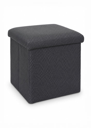 Pouf coffre pliable carré en mesh ATOME Gris