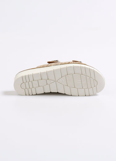 Mules brides à boucle et effet python Taupe