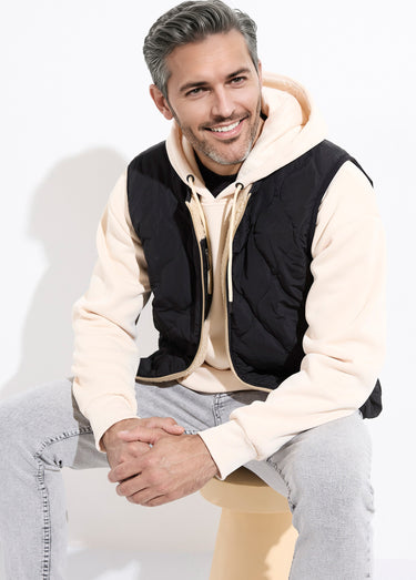 Veste sans manches casual réversible Beige/Noir