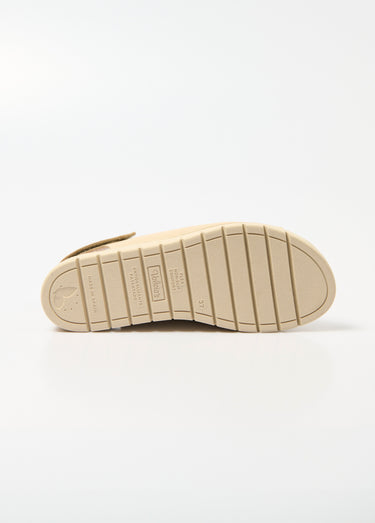 Sandales élastiquées ouvertes grande largeur Beige