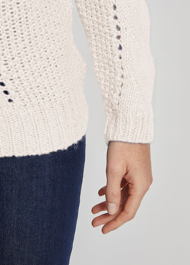 Pull doux en maille fantaisie Ecru