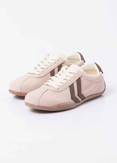 Baskets plates, chevrons simili cuir Rose