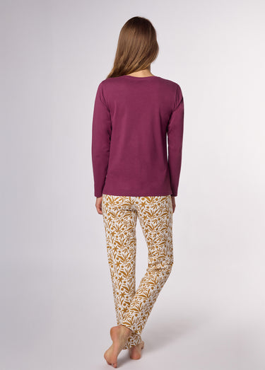 Pyjama jersey logo manches longues Violet imprimé