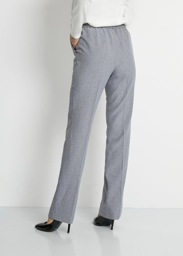 Pantalon droit ceinture semi-élastiquée Argent