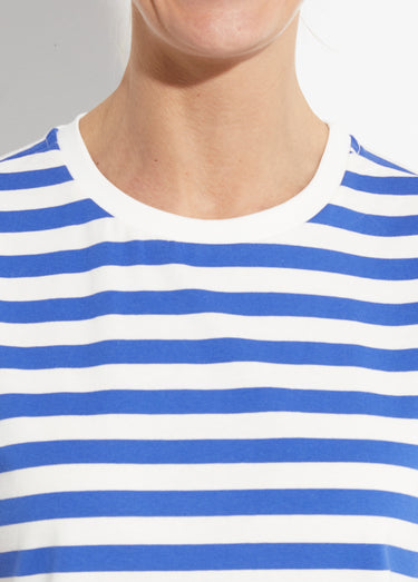 T-shirt marinière en coton stretch Bleu vif/blanc