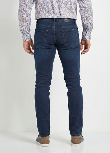 Jean droit 5 poches denim stretch Bleu