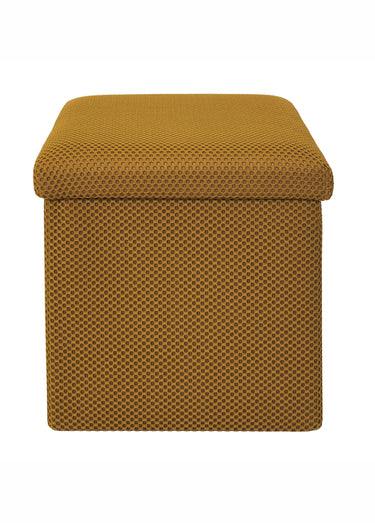 Pouf coffre pliable carré en mesh ATOME Jaune