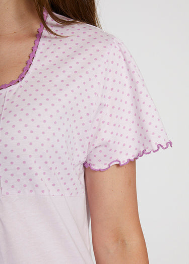 Chemise de nuit coton dentelle Parme