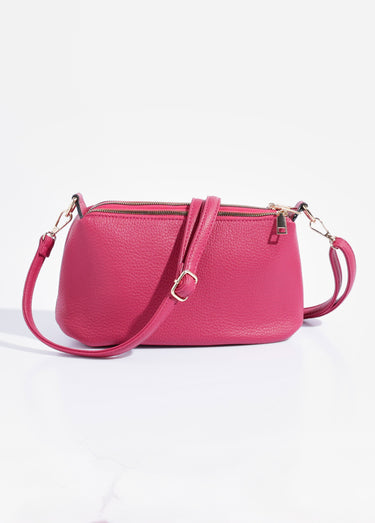 Sac pochette 3 compartiments Framboise