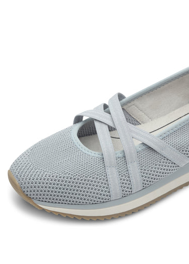 Ballerines élastiquées semelle compensée Gris
