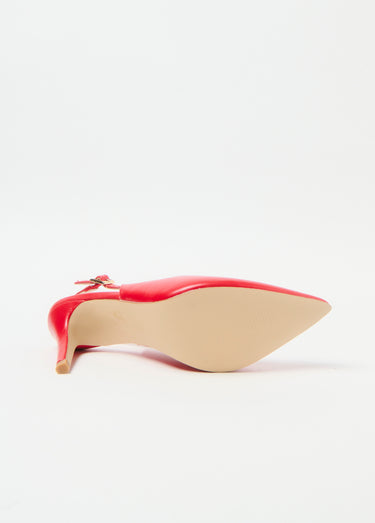 Escarpins chic bride talon Rouge