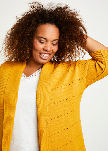 Gilet long ajouré coupe confort Miel