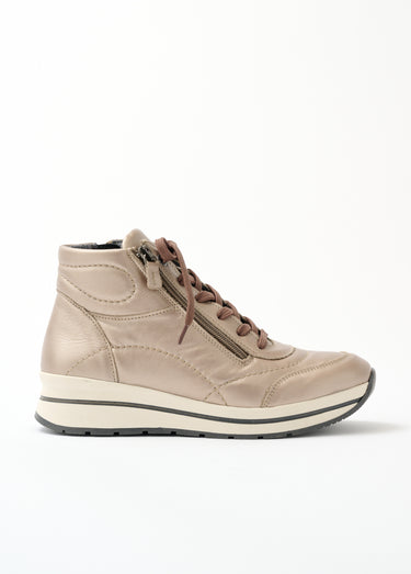 Baskets montantes largeur confort cuir Beige Irise