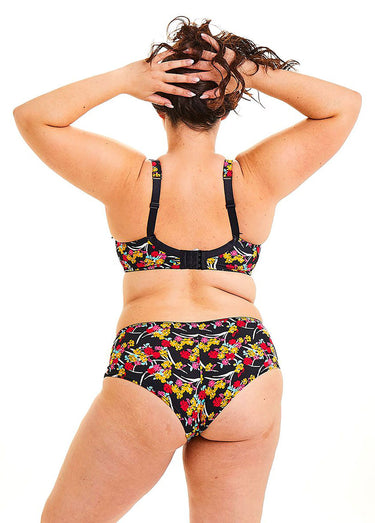 Soutien-gorge armatures, imprimé fantaisie Noir/Jaune
