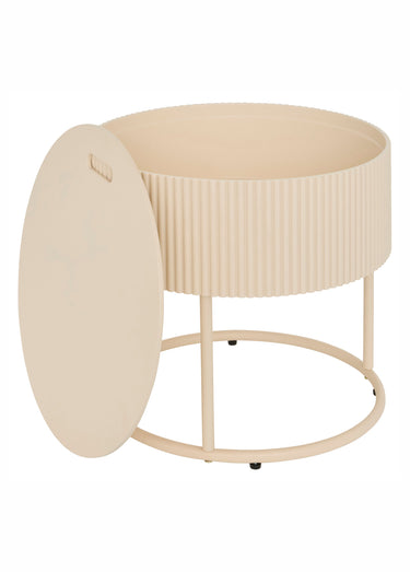 Table basse ronde avec rangement JUNA Beige