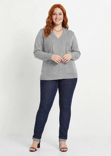 Gilet boutonné manches longues Argent