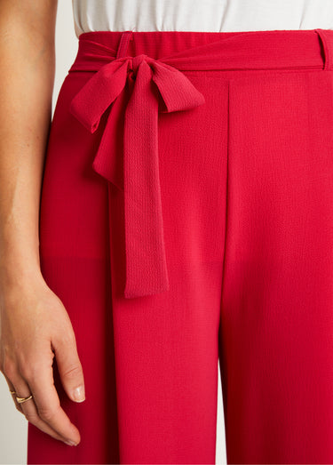 Jupe-culotte longue taille semi-élastiquée Uni Fushia