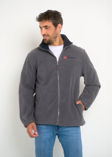Veste en polaire zippée avec capuche Gris