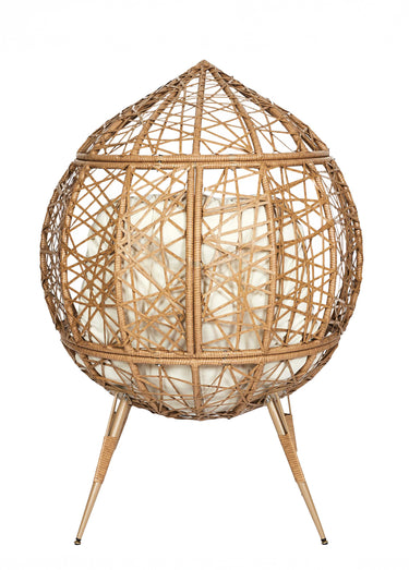Fauteuil en osier avec structure oeuf Beige