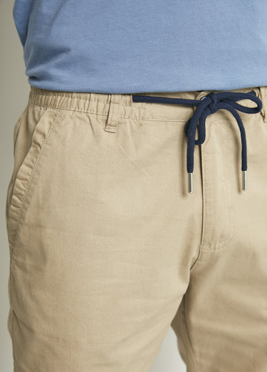Bermuda coton ceinture élastiquée Beige