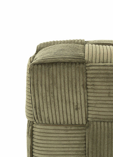 Pouf tressé en velours cotelé 1B Vert