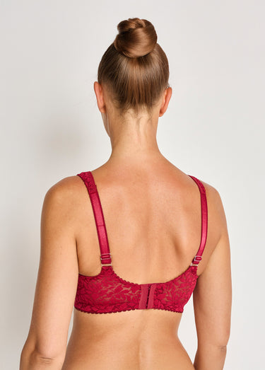 Soutien-gorge sans armatures maille florale Carmin