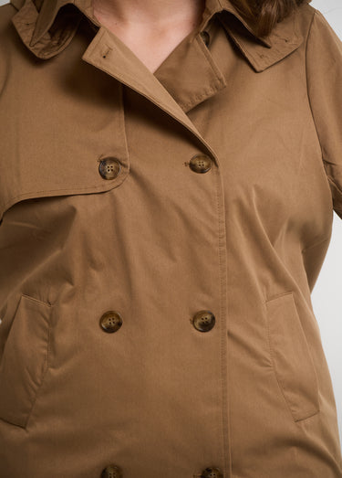 Trench à capuche double boutonnage Beige