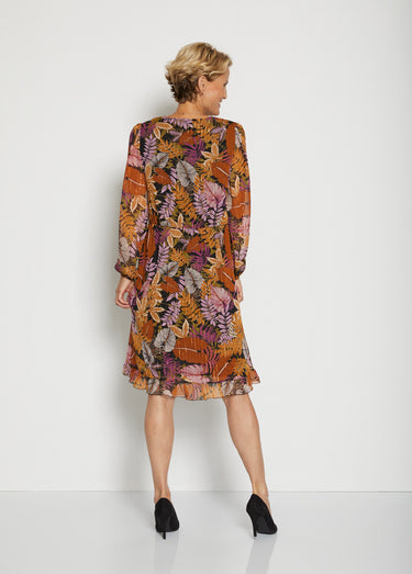 Robe décolleté croisé effet cache-coeur Multicolore