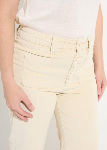 Pantalon large en velours avec poches Ecru