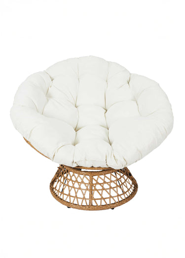 Fauteuil rembourré rotatif rotin, clair Blanc