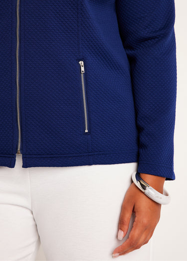 Veste cintrée sans col Marine