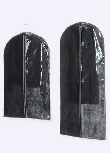 Set 2 housses rangement vêtement, foncé Noir
