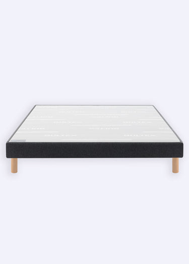 Sommier tapissier 14cm à lattes + pieds hêtre 17cm Jersey Gris Fonce