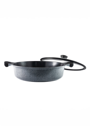 Sautoir 28cm alu, revêtement effet pierre Noir