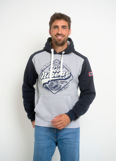 Sweat à capuche avec logo vintage Gris Melange