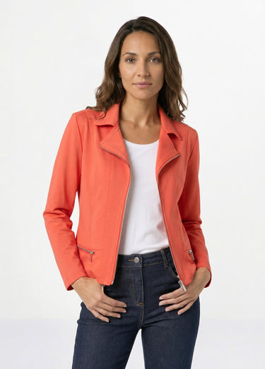 Veste courte zippée droite maille milano Capucine