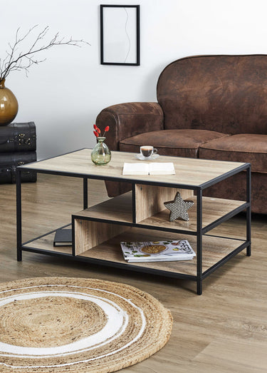 Table basse design escalier EDISON Marron/Noir