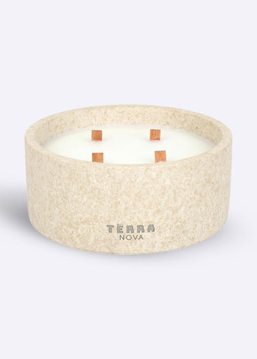 Bougie parfumée 4 mèches contenant béton Beige