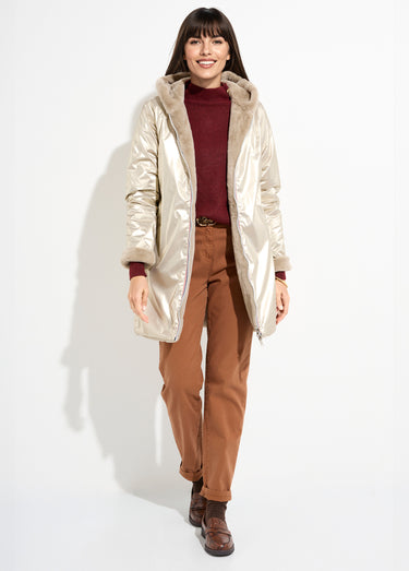 Parka réversible déperlant / fourrure 2D Dore/Beige