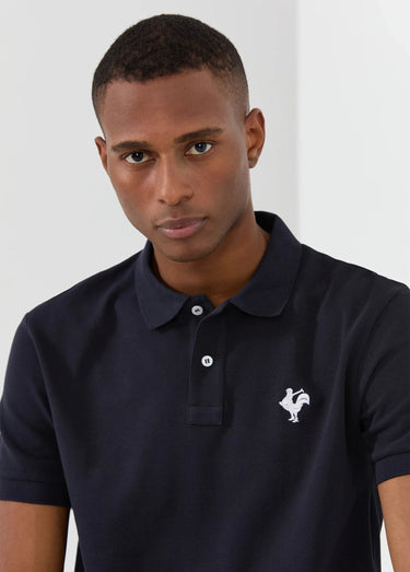 Polo casual manches courtes avec broderie Marine